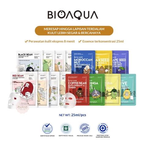 Jual Bioaqua Sheet Mask Cereal Sheet Mask And Biji Buah Face Mask Masker Wajah 25ml Shopee