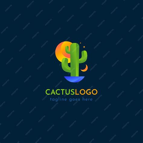 Free Vector Beautiful Cactus Logo Template