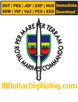 royal marine commando embroidery design  royal marines embroidery