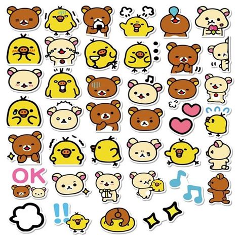 Kawaii Rilakkuma Kiiroitori And Korilakkuma Sticker Packet Etsy