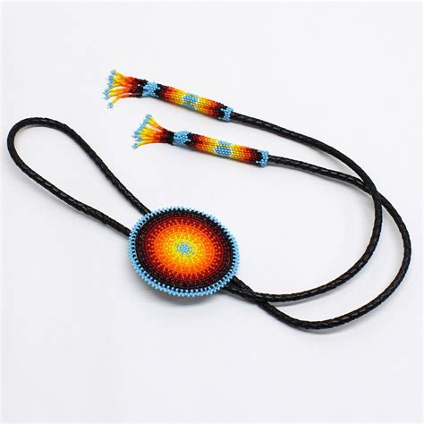 Beaded Bolo Tie By Beliacci Handmade Native American Style Bolo Tie For Men Beaded Bolo Tie