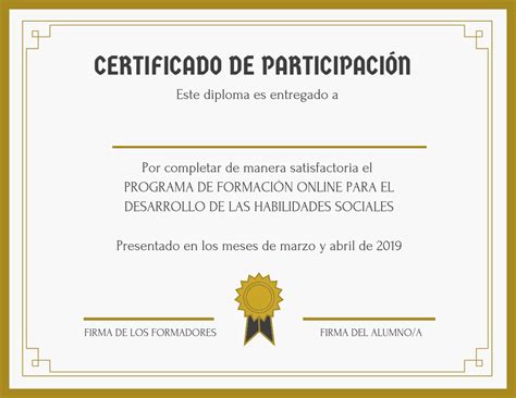 Comunicación En Línea Certificado De Participación