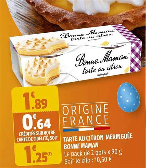 Offre Tarte Au Citron Meringu E Bonne Maman Chez Coccimarket