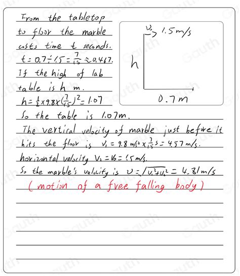 Solved Learning Task Problem Solving A Marble Is Thrown