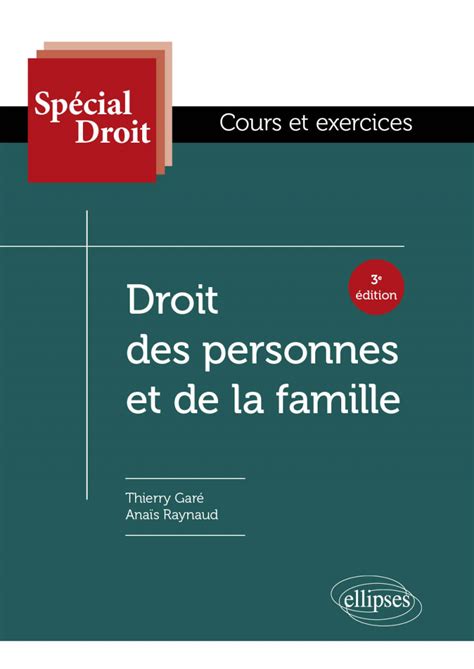 Droit Des Personnes Et De La Famille E Dition