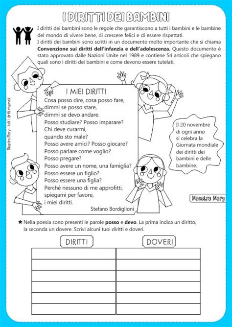 I Diritti Dei Bambini Maestra Mary