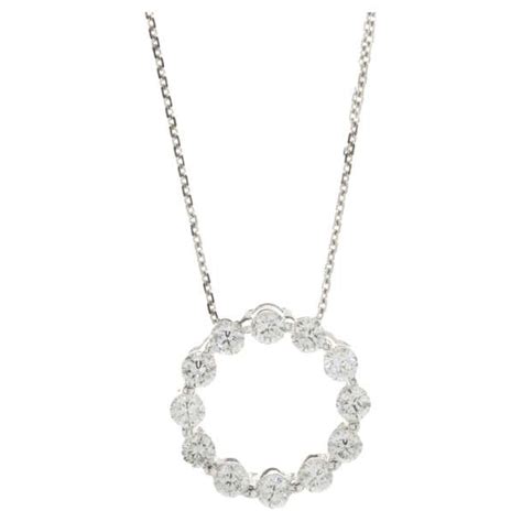 18 Karat White Gold Diamond Circle Necklace For Sale At 1stdibs