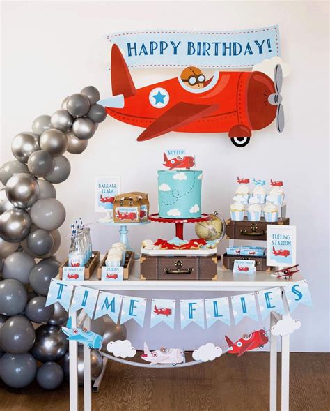 Airplane Party Printables Time Flies Party Boy Birthday Etsy Artofit