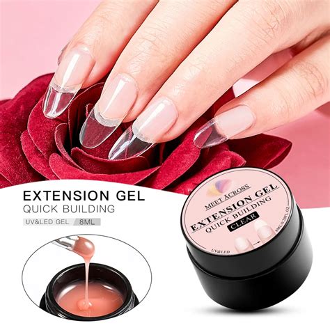 8ml Acrylic Poly Nail Gel Pink White Clear Crystal UV LED Builder Gel