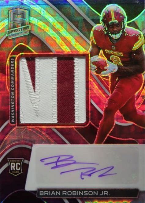 Brian Robinson Jr 2022 Spectra Rookie Patch Auto Neon Purple 229