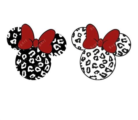 Minnie Mouse Leopard Svg Png Pdf Mickey Monogram Cricut Silhouette