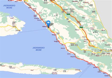 Makarska Mapa Miasta Riwiera Makarska Chorwacja