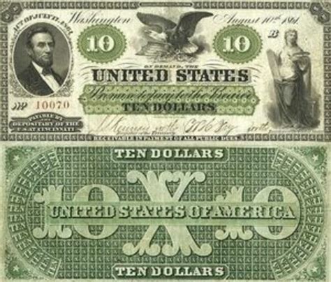 Dollars Demand Note Greenback Tats Unis Numista