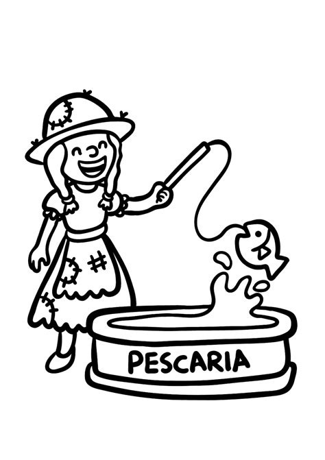 Pescaria Festa Junina Para Colorir Imprimir Desenhos