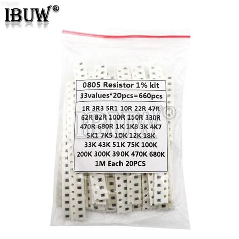 33ValuesX 20pcs 660pcs Sample Kit 0805 SMD Resistor Kit Assorted Kit