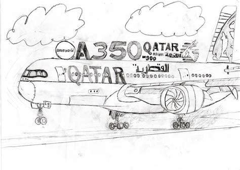 Plane Drawing Qatar Airways Bullet Journal Supplies Drawings