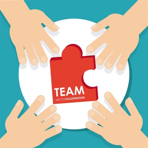 Teamwork With Human Hand Design Vector Illustration Stock Vector By