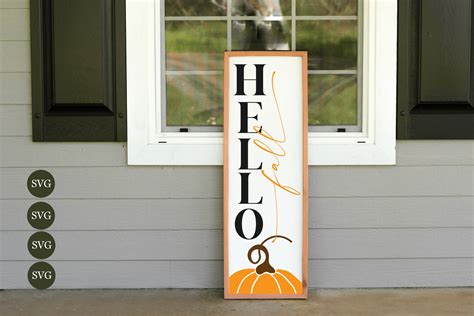 Hello Fall Porch Sign Svg Fall Porch Svg Graphic By Chamsae Studio