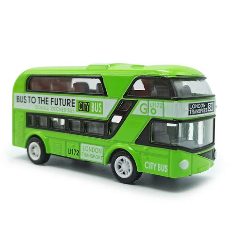 Alloy Die Cast Metal Mini Bus Toy For Kids - Green