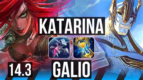 KATARINA Vs GALIO MID Rank 6 Kata 1000 Games Godlike KR