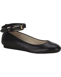 Chloé Black Leather Elastic Ankle Strap Flats in Black Lyst