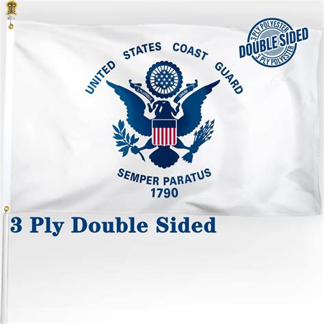 Large Us Coast Guard Flag 3x5 Foot Double Sided