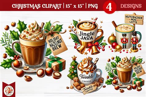 Christmas Coffee Clipart Graphic By Ksenyaart · Creative Fabrica