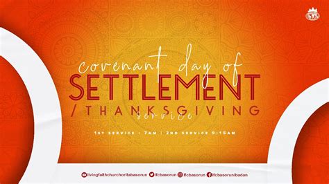 Covenant Day Of Settlement End Of The Month Thanksgiving Service Sfs