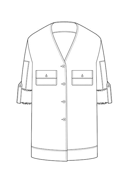 Premium Vector Hand Drawn Fashion Style Sketch Cloth Elegant Shirt