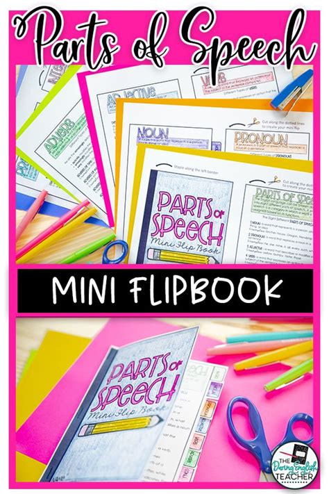 Parts Of Speech Flipbook Engaging 8 Parts Of Speech Activity And Flip Book Mini Flip Book