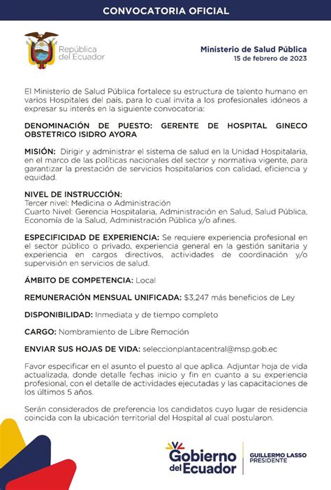 Ministerio De Salud P Blica On Twitter Salud Ec Te Invita A