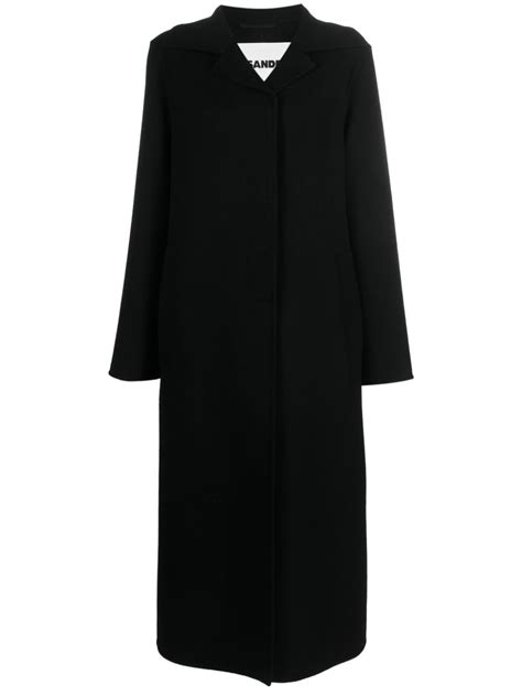 Jil Sander Single Breasted Cashmere Coat Black Farfetch