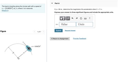 Solved The Boat Is Traveling Along The Circular Path With A