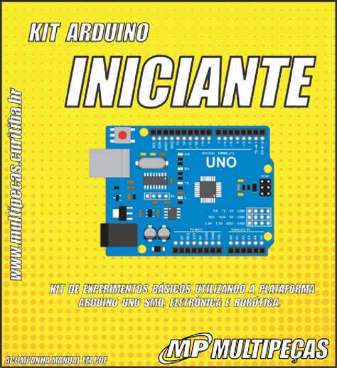 KIT ARDUINO INICIANTE MULTIPECAS PLACA UNO R3 SMD