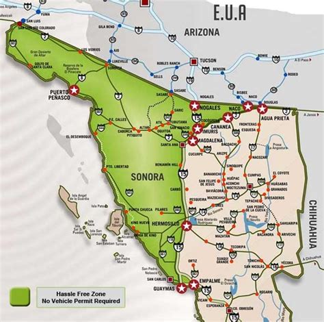 Mapa De Los Estados De Sonora M Xico