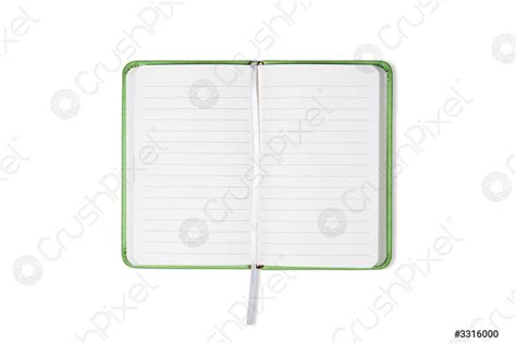 Blank Open Office Notepad Or Notebook Isolated On White Background