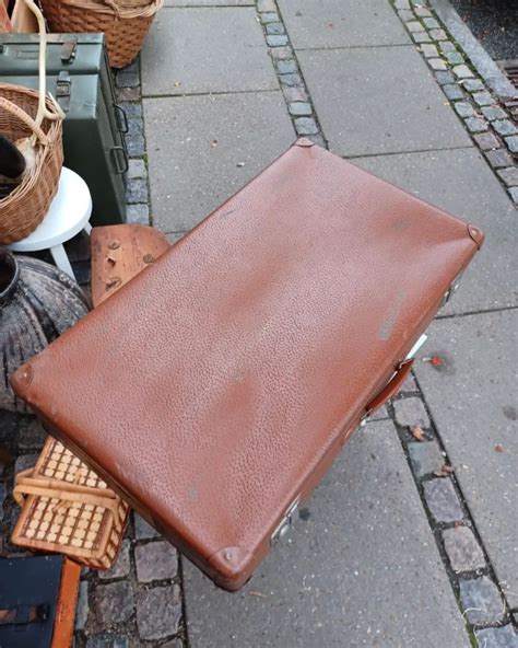 Fed gammel retro kuffert brun Den Lille Kælderbutik