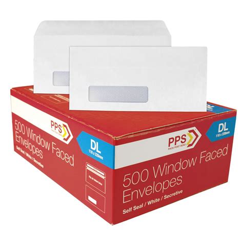 Bulk Buy 3 X Pps Window Faced Dl White Envelopes 500 Pack Ebay