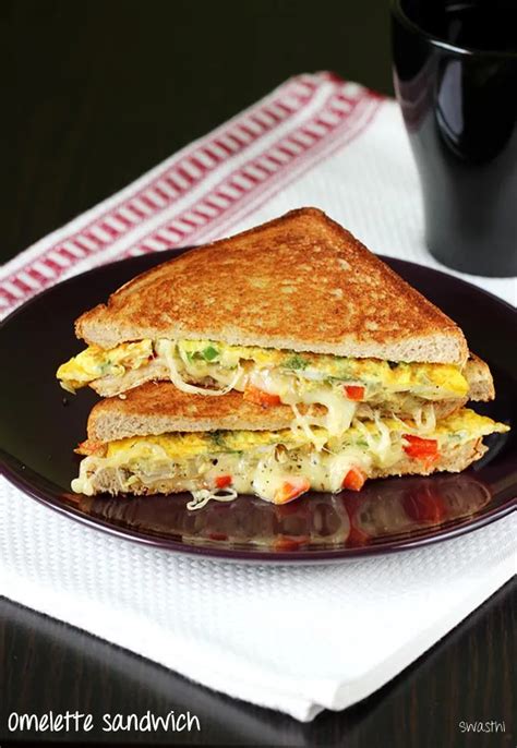 Bread Omelette Sandwich - Swasthi's Recipes