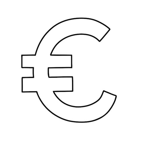 Signe De Contour De L Euro Symbole De L Argent Illustration De La Ligne