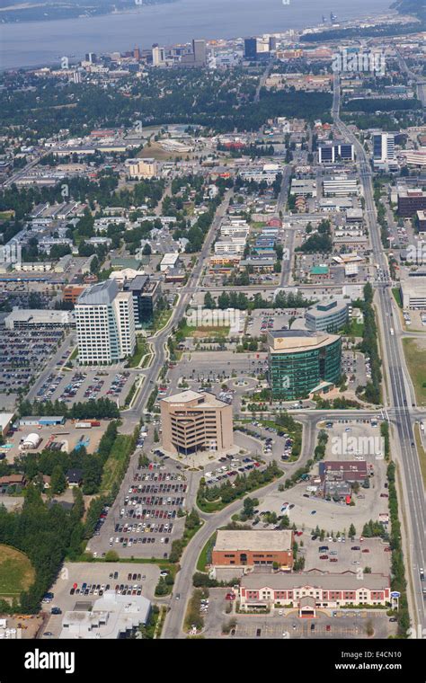 Aerial Anchorage Alaska Stock Photo Alamy