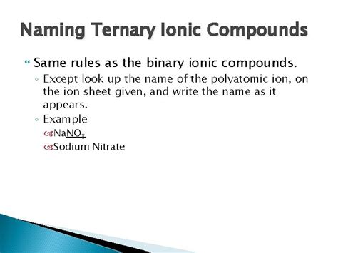 Chapter Chemical Formulas And Compounds Nomenclature Systematic