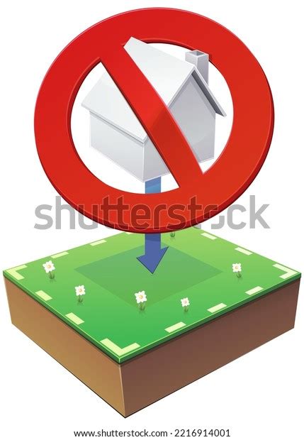3d White Detached House Red Circular Stock Vector Royalty Free