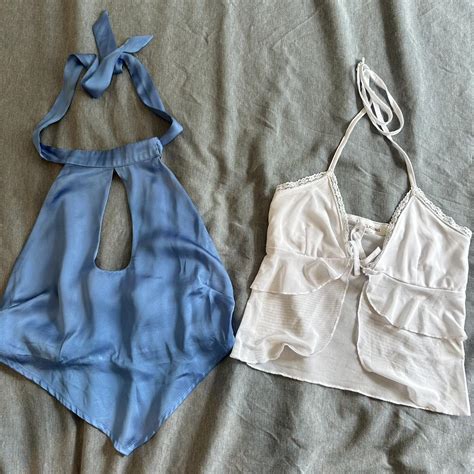 Glassons Going Out Tops Bundle Blue Satin Top Depop