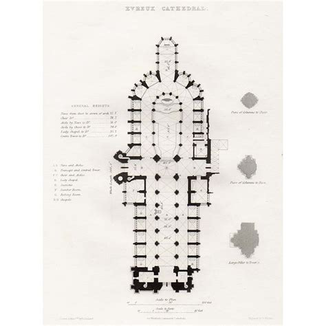 France, Evreux Cathedral Plan - BRITTON-IMAGES