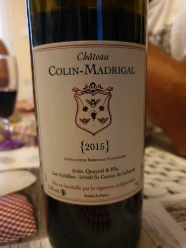 Château Colin Madrigal Bergerac Rouge Vivino