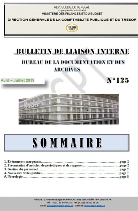 Bulletins Archives Ministère des Finances et du Budget