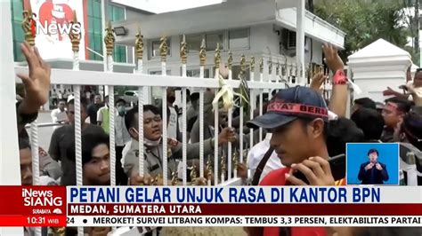 Unjuk Rasa Petani Di Depan Kantor Bpn Sumut Diwarnai Aksi Saling Dorong