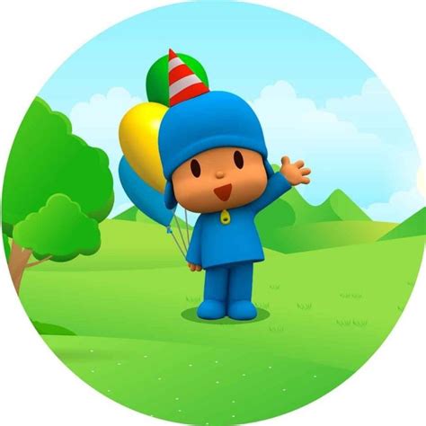 Painel Redondo Tecido Sublimado D Pocoyo Frd Felicit Pocoyo