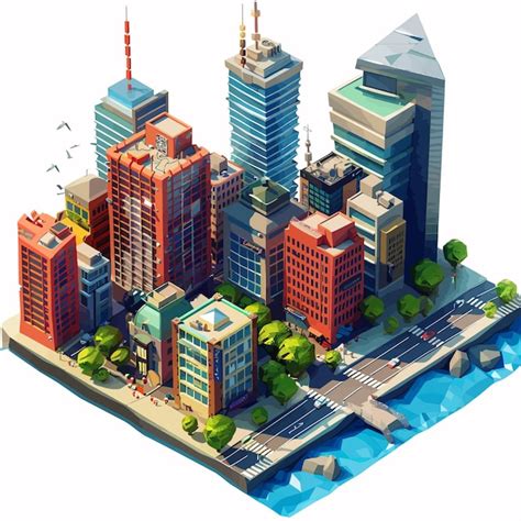 Premium Vector Vector Isometric Low Poly City